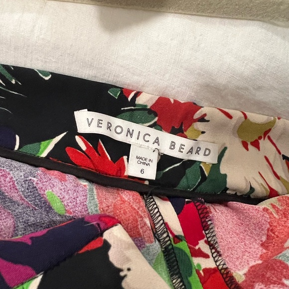 Veronica Beard Grigore Pants Floral High Rise Tuxedo Wide Leg Palazzo / 6 - Picture 7 of 12